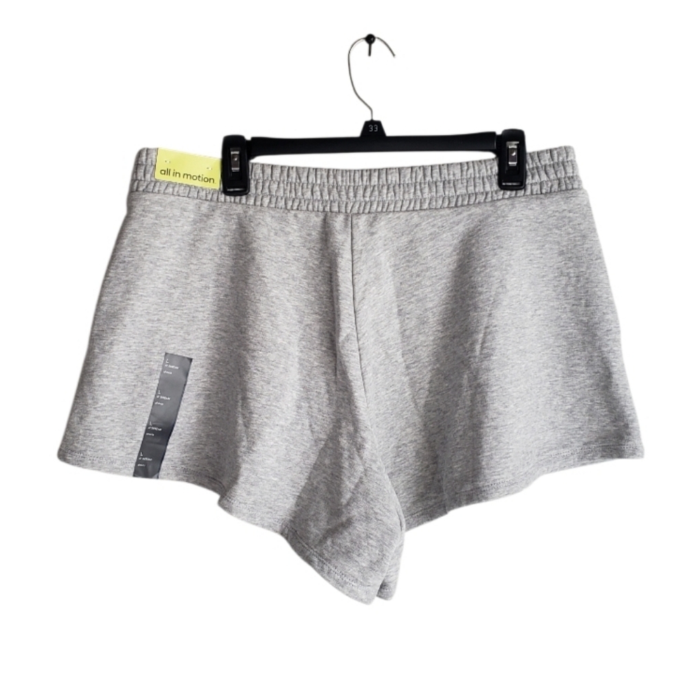 All In Motion Gray 4" Inseam High Rise Lounge Shorts - Large - Picture 9 of 11